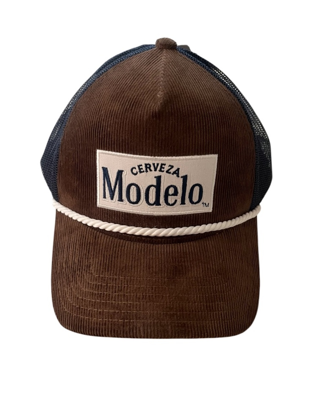 ✨MODELO✨ Cerveza Brown Corduroy Rope Trucker Hat
